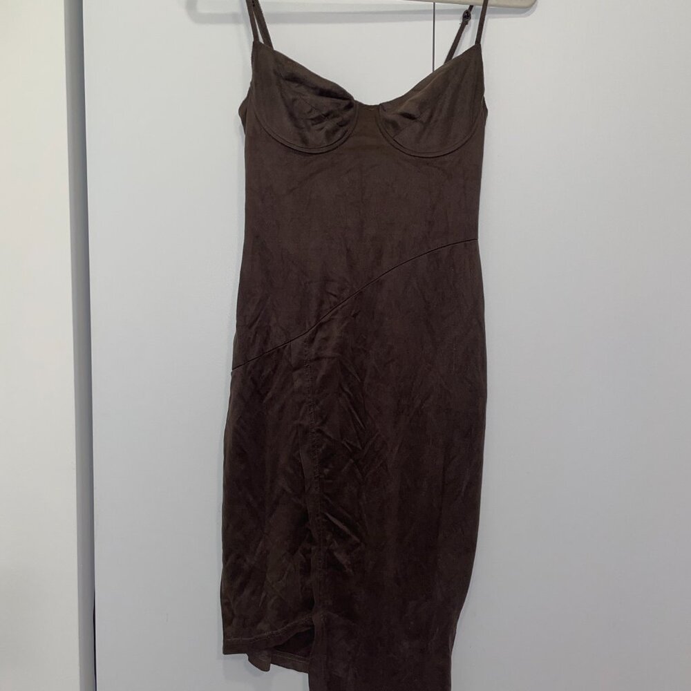 green olivaceous suede dress - Picture 2 of 2